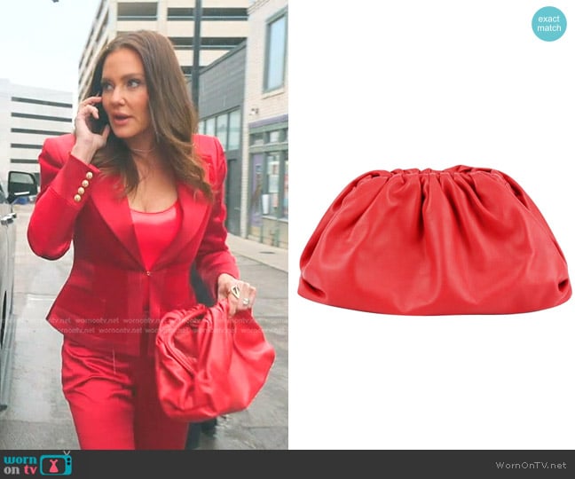Bottega Veneta Large Leather Clutch worn by Meredith Marks on The Real Housewives of Salt Lake City