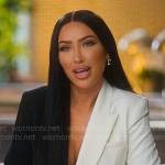 Bre’s black and white confessional blazer on Selling Sunset