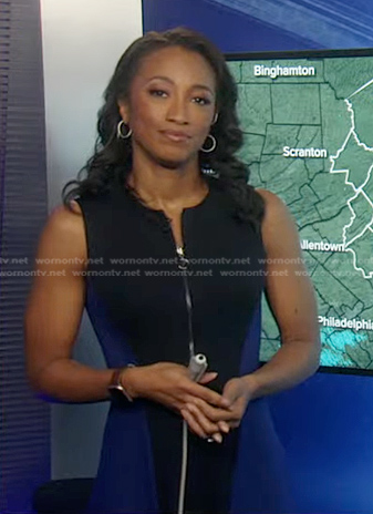Brittany’s black and blue zip front dress on Good Morning America