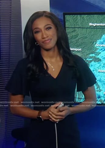 Brittany’s black flutter sleeve dress on Good Morning America