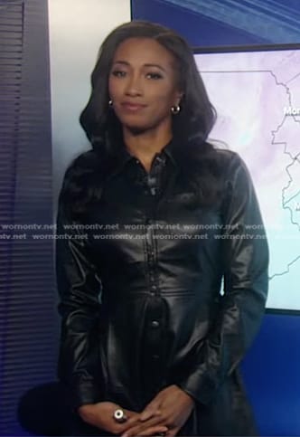 Brittany’s black leather shirtdress on Good Morning America