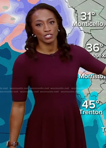 Brittany’s burgundy ribbed dress on Good Morning America