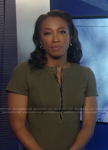 Brittany’s green zip front dress on Good Morning America