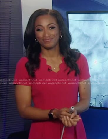 Brittany’s pink scalloped neckline dress on Good Morning America