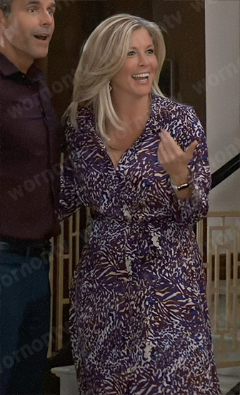 Carly’s animal print shirtdress on General Hospital