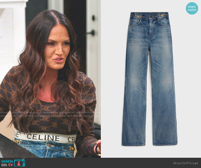 Celine Jane Jeans in Denim Union Wash worn by Lisa Barlow on The Real Housewives of Salt Lake City