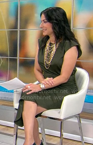 Dr Celine Gounder’s olive green dress on CBS Mornings