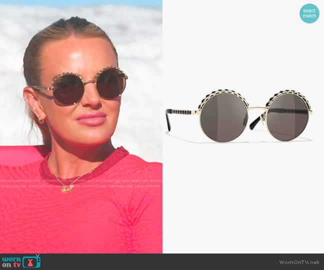 Chanel Round Sunglasses in Metal & Calfskin worn by Whitney Rose on The Real Housewives of Salt Lake City