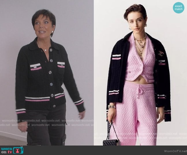 Chanel Stripe Trim Tweed Jacket worn by Kris Jenner (Kris Jenner) on The Kardashians