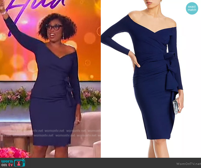 Chiara Boni La Petite Robe Silveria Off The Shoulder Bodycon Dress worn by Jennifer Hudson on The Jennifer Hudson Show