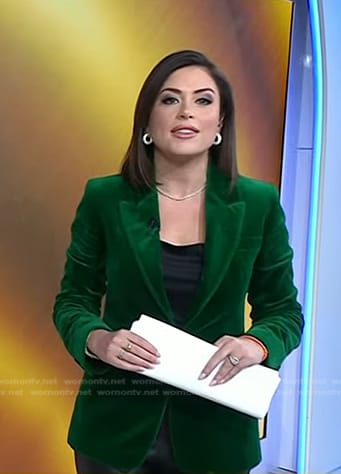 Chloe’s green velvet blazer on Today