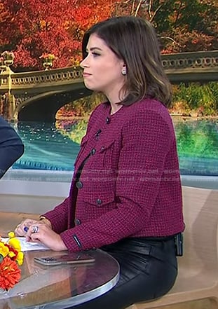 Chloe’s red tweed jacket on Today
