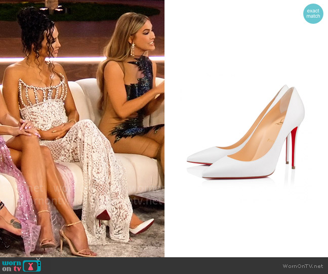 Christian Louboutin Kate Pumps in White worn by Bre Tiesi on Selling Sunset