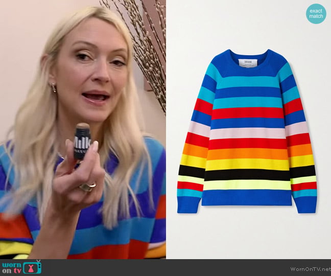 Christopher John Rogers Striped Wool Blend Sweater