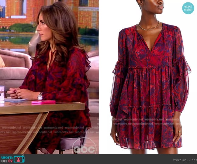 Cinq a Sept Livie Floral Long Sleeve Shift Minidress worn by Alyssa Farah Griffin on The View