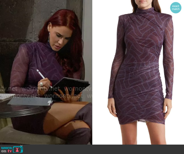 Cinq a Sept Marlene Dress in Calla Lily / Lilac worn by Sally Spectra (Courtney Hope) on The Young and the Restless