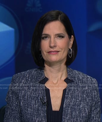 Contessa Brewer’s grey textured jacket on NBC News Daily