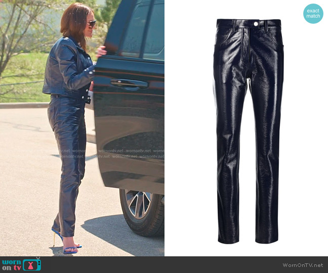 Courreges Vinyl 5-Pocket Iconic Pants worn by Meredith Marks on The Real Housewives of Salt Lake City