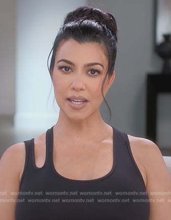Kourtney’s black cutout confessional top on The Kardashians