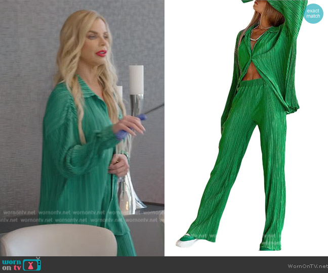 Creaion Trendy Pleated Beach Matching Set worn by Alexia Echevarria (Alexia Echevarria) on The Real Housewives of Miami