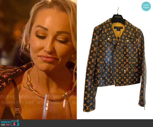 Louis Vuitton Monogram Leather Jacket worn by Mary Fitzgerald on Selling Sunset