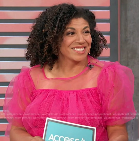 Damona Hoffman’s pink tulle top on Access Hollywood