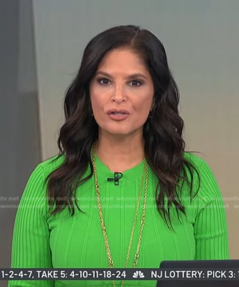 Darlene’s green ribbed dress on Today