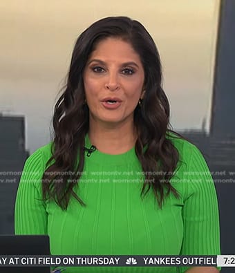 Darlene’s green ribbed dress on Today