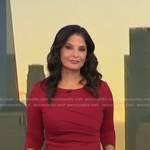 Darlene’s red gathered side-zip dress on Today