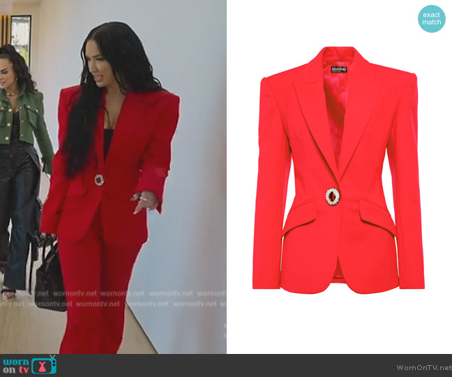 David Koma Embellished virgin wool blazer worn by Bre Tiesi on Selling Sunset