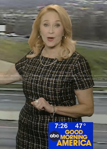 Debbie DuHaime’s black tweed dress on Good Morning America
