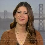 Deirdre Bosa’s brown ribbed top on NBC News Daily