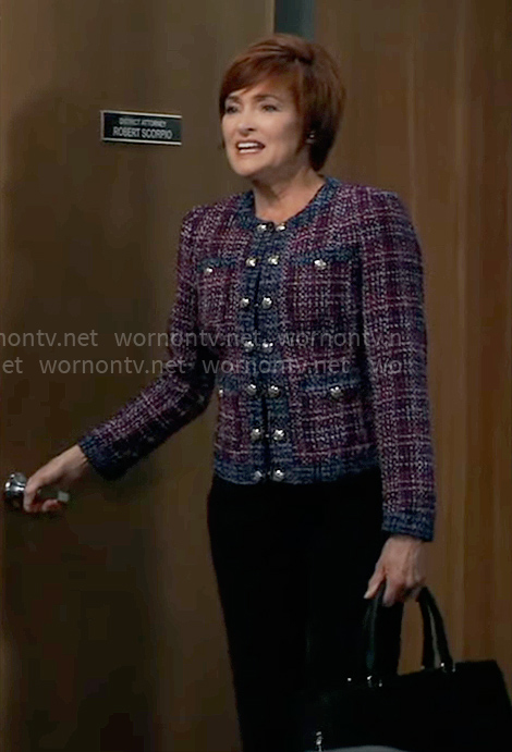 Diane’s purple tweed jacket on General Hospital