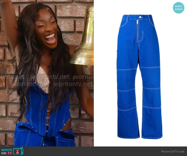 Dion Lee Panelled straight-leg cut jeans worn by Chelsea Lazkani on Selling Sunset