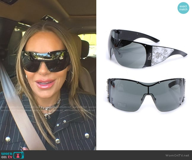 Christian Dior Swarovski Crystal Grand Salon Sunglasses worn by Dorit Kemsley on The Real Housewives of Beverly Hills