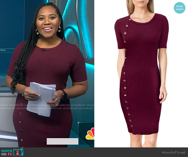 Dress the Population Ansley Rib Body-Con Dress worn by Kay Angrum on NBC News Daily