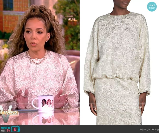Dries van Noten Capo Floral Silk Jacquard Blouse worn by Sunny Hostin on The View