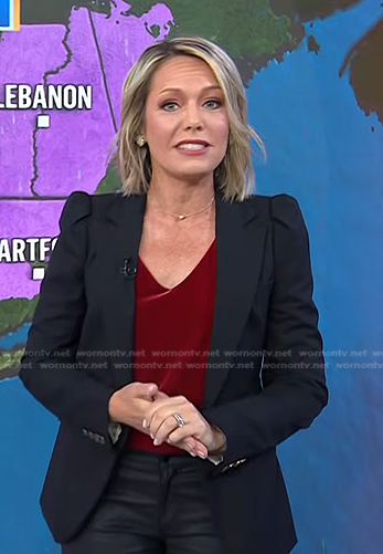 Dylan’s black puff sleeve blazer on Today