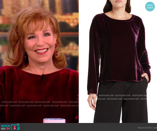 Ballet Neck Velvet Top Eileen Fisher worn by Joy Behar on The View