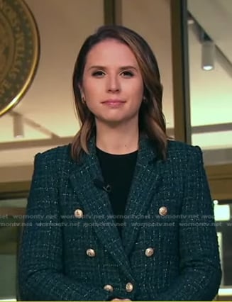 Elizabeth’s green tweed blazer on Good Morning America