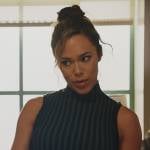 Emily’s teal ribbed top and skirt on All Rise