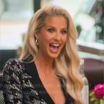 Emma’s sparkly houndstooth dress on Selling Sunset