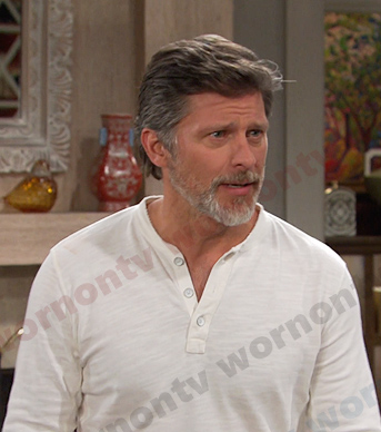 Eric’s white henley shirt on Days of our Lives