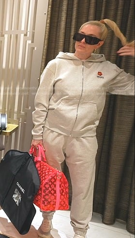 Erika’s grey logo hoodie and sunglasses on The Real Housewives of Beverly Hills
