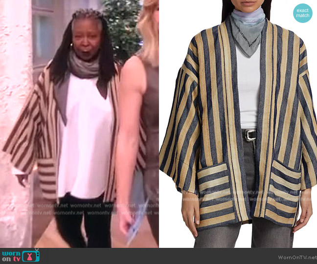 Fortela Dali Striped Open Jacket worn by Whoopi Goldberg on The View