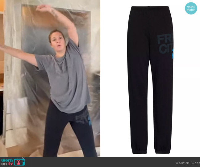 Free City Logo Cotton Sweatpants worn by Drew Barrymore on The Drew Barrymore Show