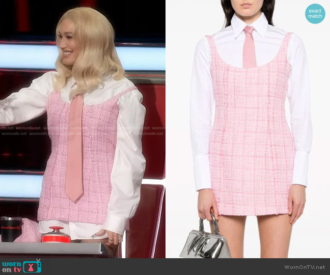 Gcds Backless Tweed Minidress worn by Gwen Stefani on The Voice