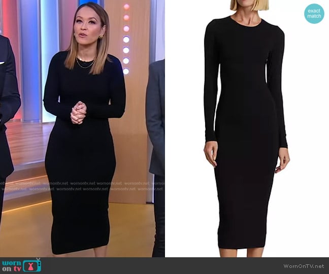 Good American Good Touch Long-Sleeve Maxi Dress worn by Eva Pilgrim on Good Morning America
