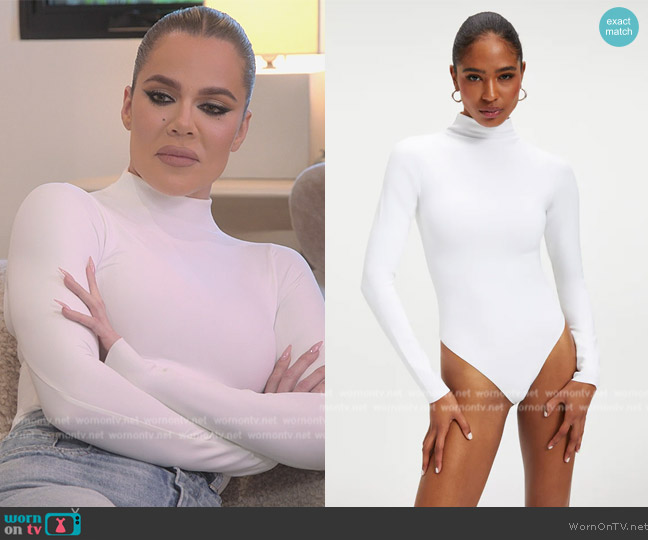 Good American Scuba Funnel Neck Bodysuit worn by Khloe Kardashian (Khloe Kardashian) on The Kardashians