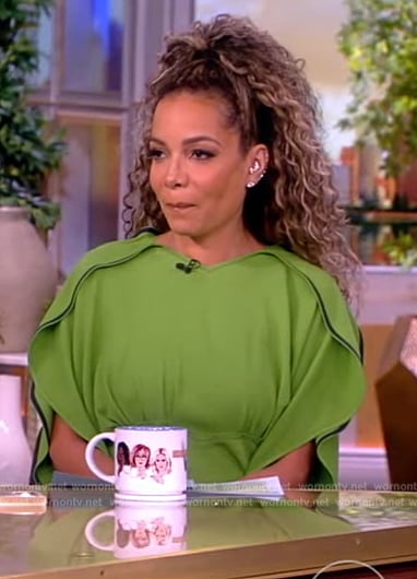 Sunny’s green drape midi dress on The View